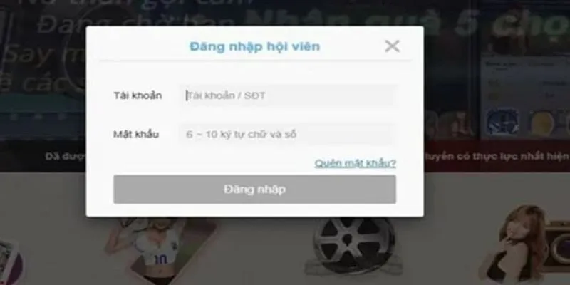 Giao diện khôi phục mật khẩu khi người dùng quên mật khẩu 123B